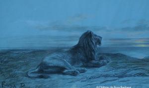 Un lion dessiné au pastel par Rosa Bonheur