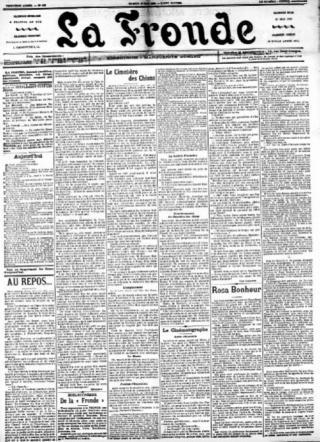 Couverture du journal La Fronde