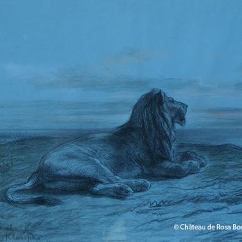 Un lion dessiné au pastel par Rosa Bonheur
