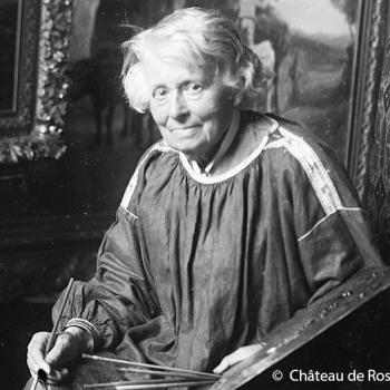 Photographie de l'artiste peintre Rosa Bonheur dans son atelier