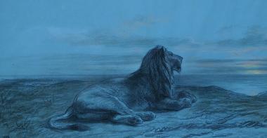 Un lion dessiné au pastel par Rosa Bonheur