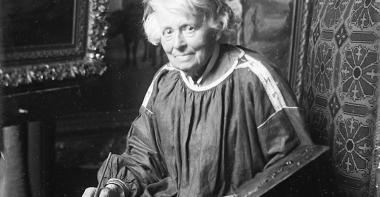 Photographie de l'artiste peintre Rosa Bonheur dans son atelier