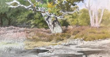 Paysage de la forêt de Fontainebleau peint par Rosa Bonheur